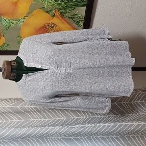 Old Navy blue and white print tunic, size medium